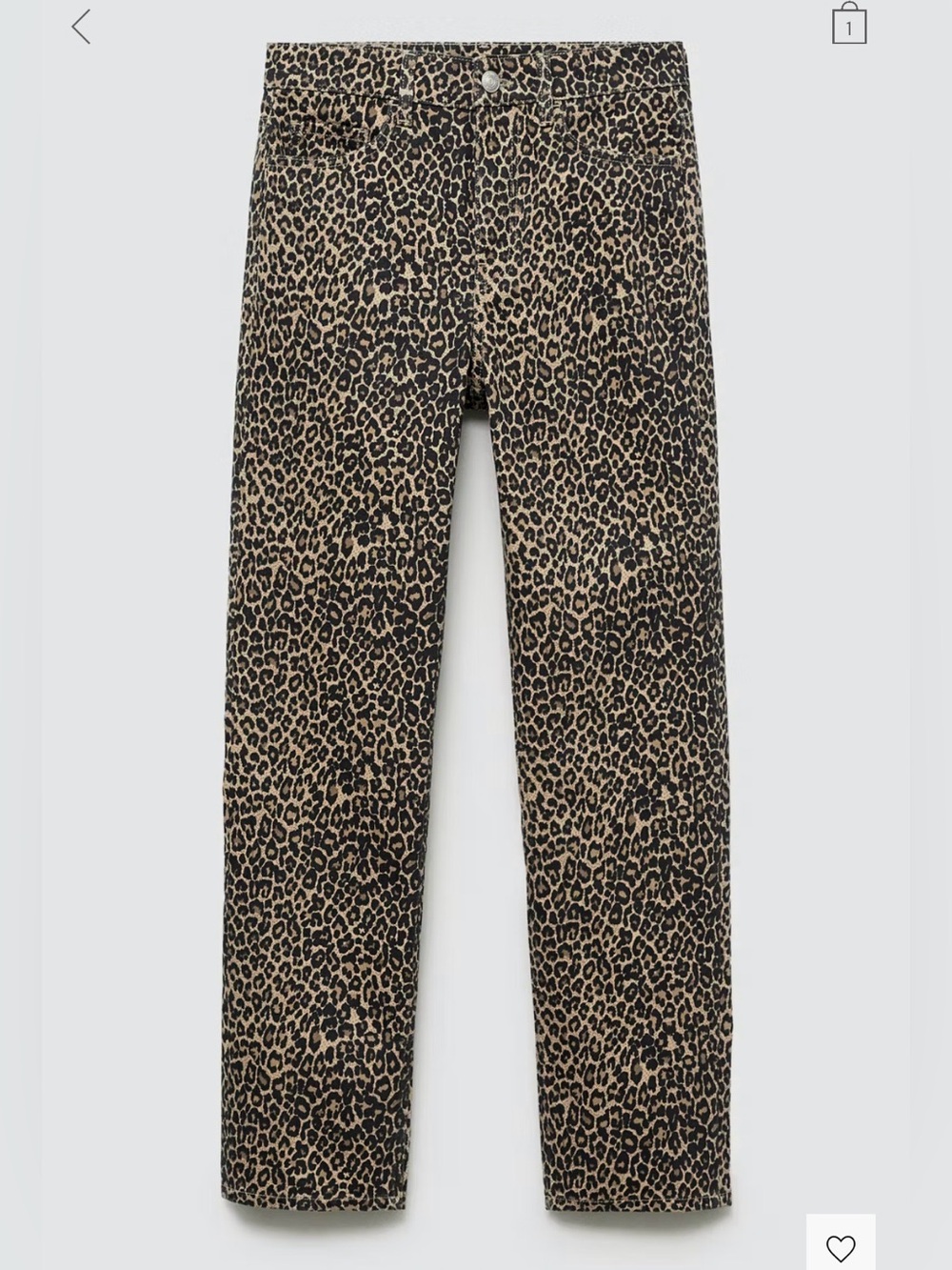 Leopard print straight jeans